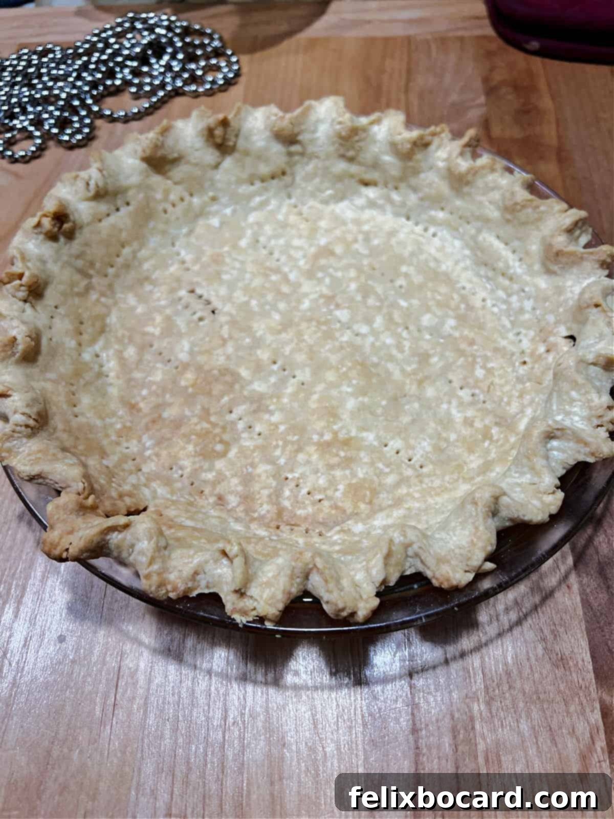 baked homemade pie crust ready to be filled.