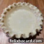 homemade pie crust ready to bake.