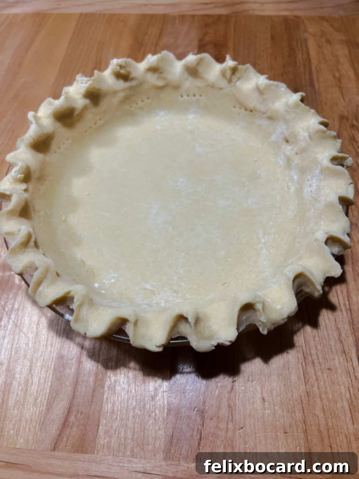 Pie crust in plate ready to bake or fill.