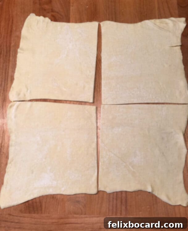 puff pastry sheet cut into fourths