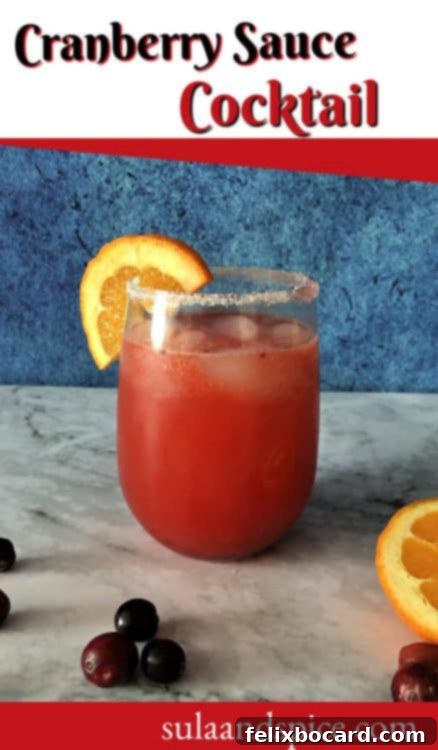 Pin for a delicious Cranberry sauce cocktail recipe to save for later