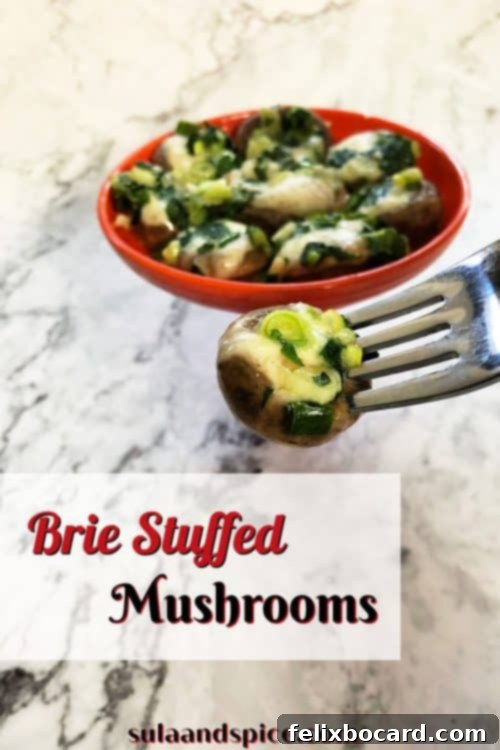 pin for brie stuffed mushrooms