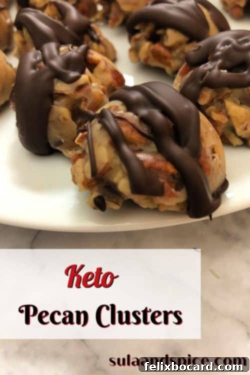 A Pinterest-friendly image of delicious keto pecan clusters, perfect for sharing.