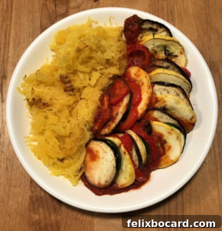 Underground Gourmet 7 Ratatouille served alongside spaghetti squash