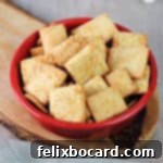 Small red bowl of 2 ingredient keto snack crackers.