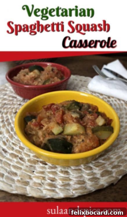 Garden Veggie Spaghetti Squash Bake 8 Pin this recipe for vegetarian spaghetti squash casserole for later