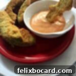 avocado fries dipping in sauce