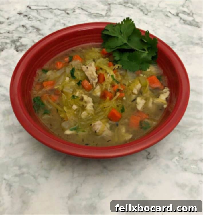 Soup in a red bowl, steamy and inviting