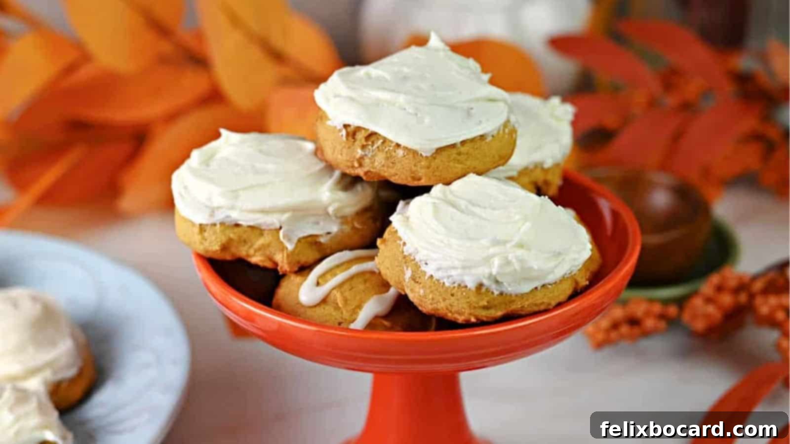 Soft Old Fashioned Pumpkin Cookies with Cream Cheese Frosting