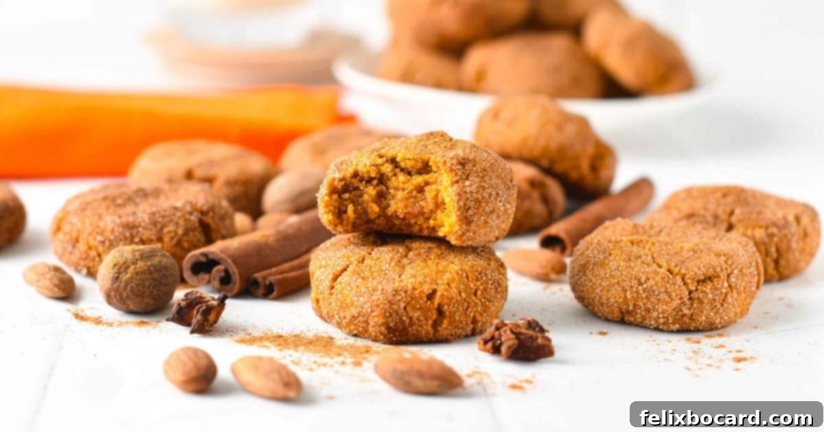 Soft and Moist Almond Flour Pumpkin Cookies with Cinnamon Sugar Coat