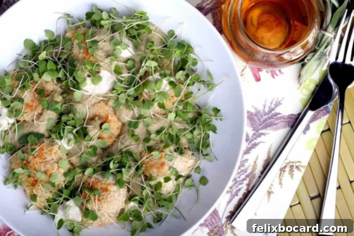 Baked Pumpkin Ravioli with Rubbed Sage and Walnuts