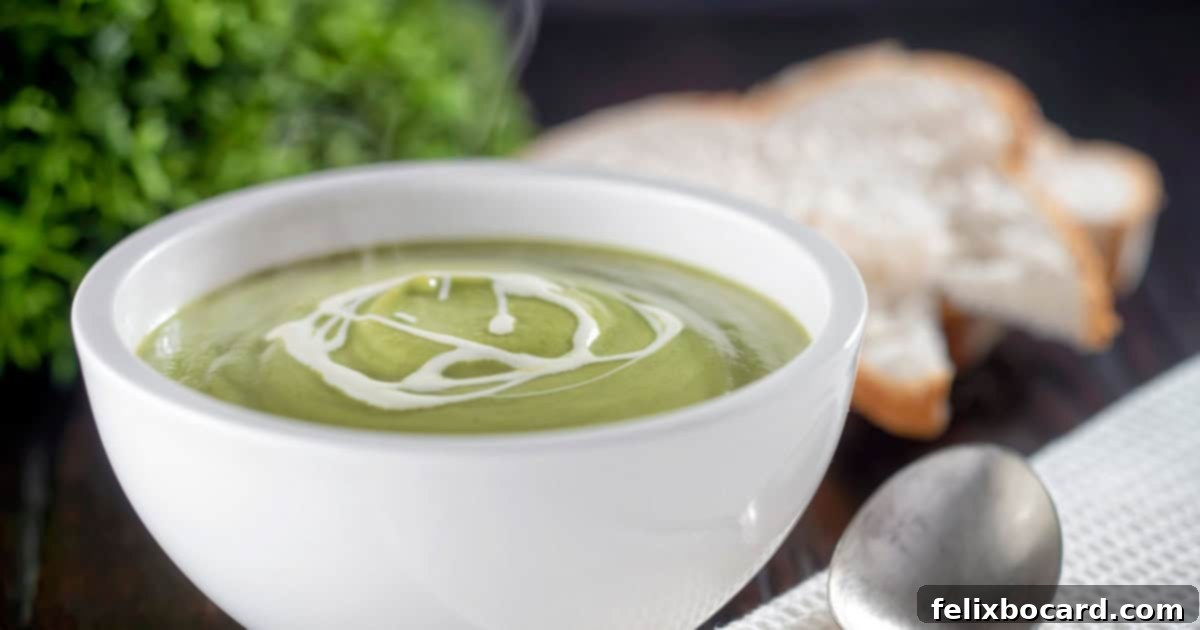 Classic British Broccoli and Stilton Soup, a rich and comforting winter warmer.