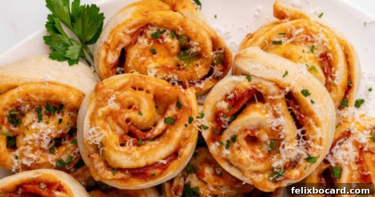 Pizza Pinwheels, transforming classic pizza flavors into easy-to-eat, rolled finger food perfect for parties and snacks.