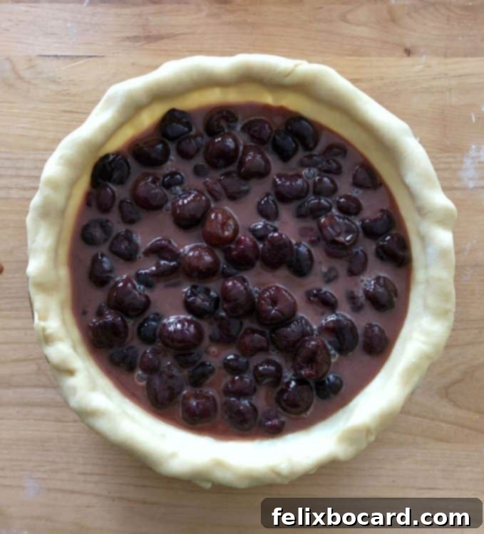 bottom crust filled with cherry mixture