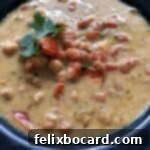 closeup of soup on a bowl