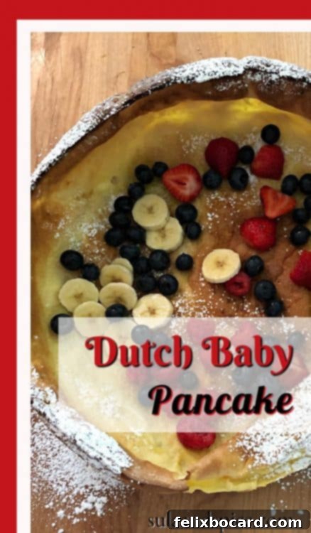 Dutch Baby pancake with fruit, ready to be served