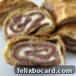 meat stromboli in puff pastry