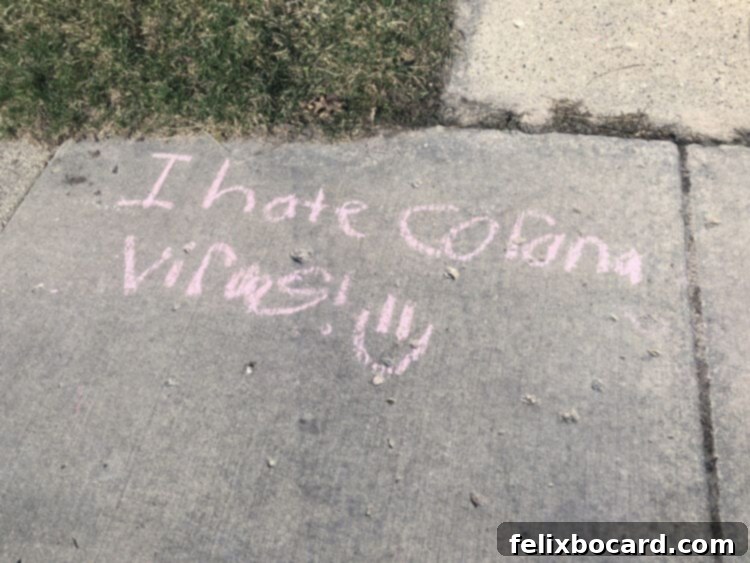 Kids sidewalk message