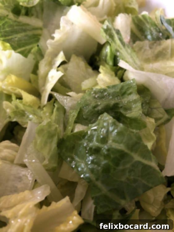 close up view showing salt on lettuce