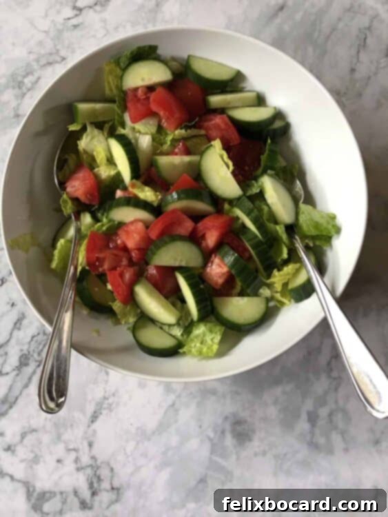 salad with cucumber and tomato