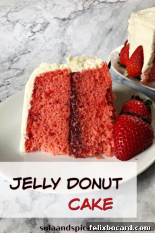 Jam-Filled Doughnut Bake 5 A beautifully frosted Strawberry Jelly Donut Cake, ready for serving