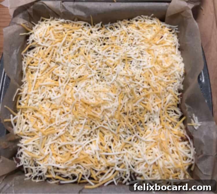 Burrito Bake 10 finish with cheese layer on top