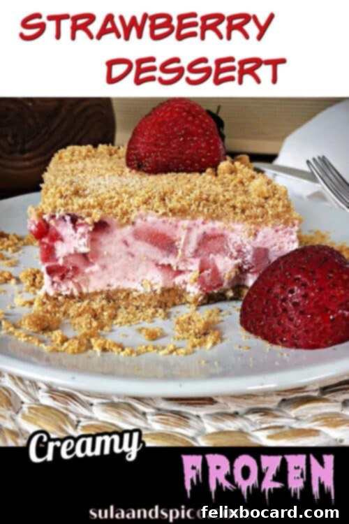 A vibrant image of the frozen strawberry dessert, ideal for pinning and sharing, showcasing its delicious appeal.