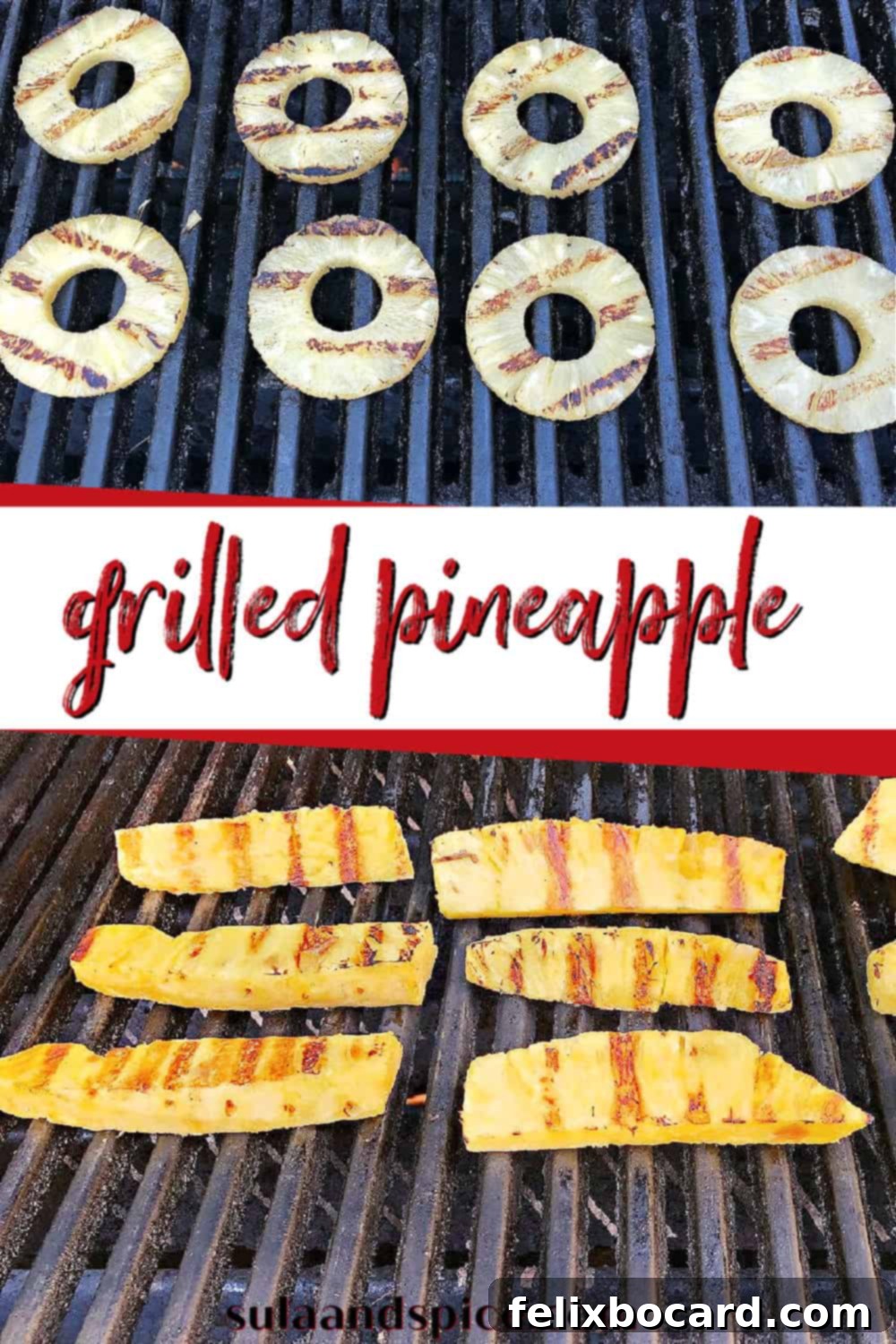 Sweet and Smoky Grilled Pineapple 6 Pin for grilled pineapple, showcasing the delicious caramelized fruit.