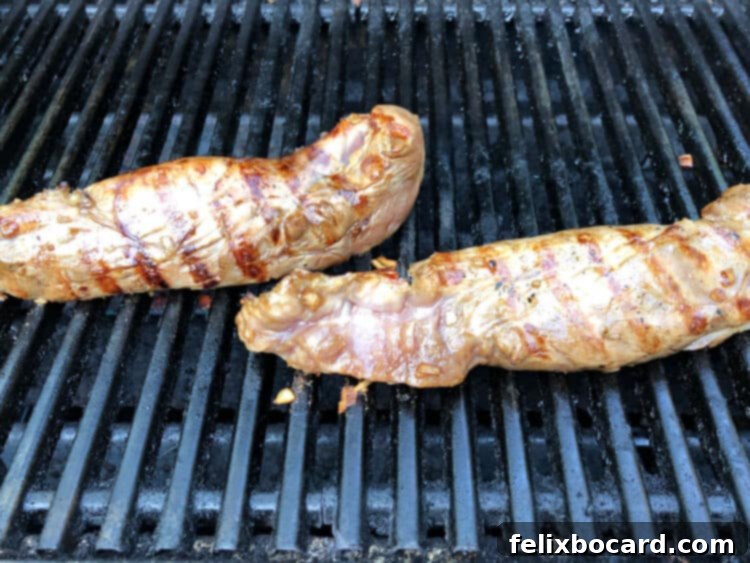 Succulent Grilled Pork Tenderloin 4 2 pork tenderloins on a gas grill