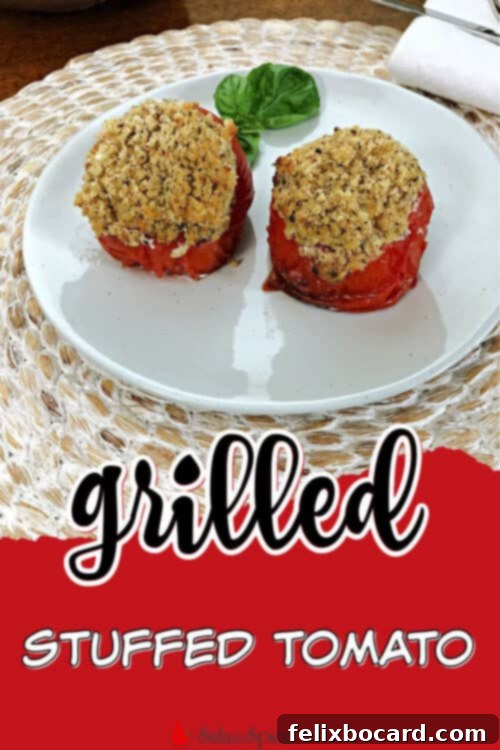 Fire-Roasted Stuffed Tomatoes 4 pin for grilled stuffed tomatoes
