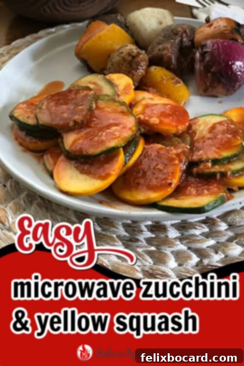 Pin this easy microwave yellow squash and zucchini recipe for quick summer meals