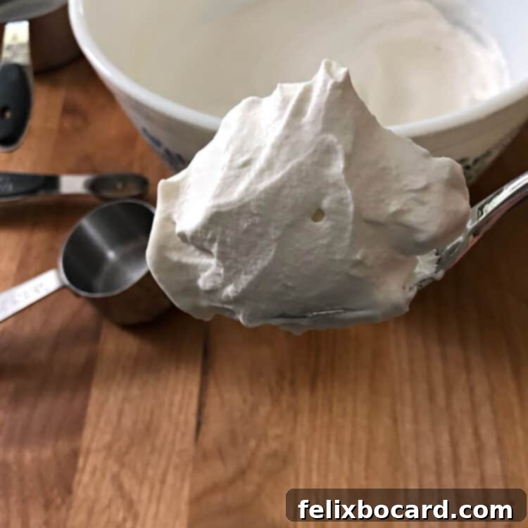 spoon full of keto whipped cream