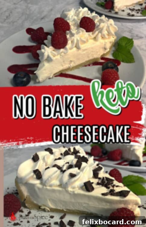 pin for keto no bake cheesecake