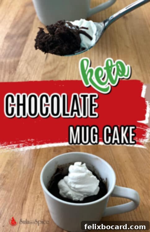 pin for keto chocolate mug cake