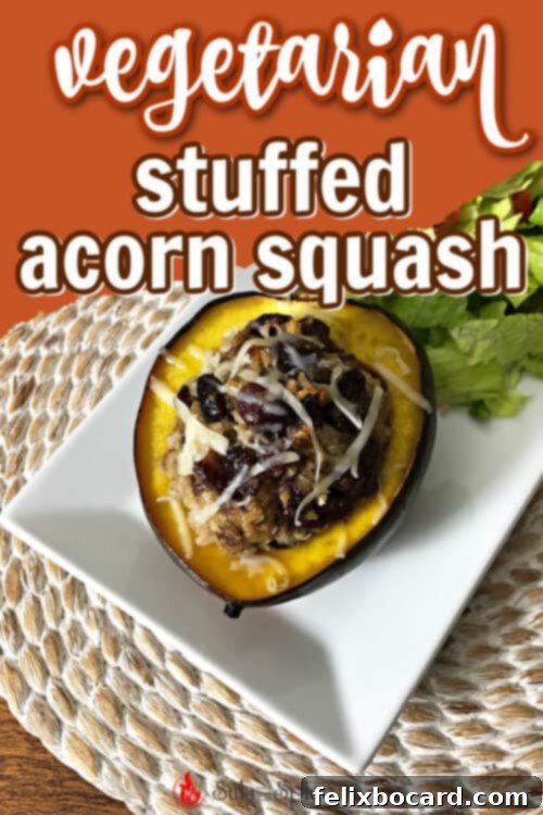 pin for vegetarian stuffed acorn squash