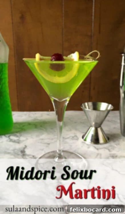 Vibrant Midori Sour 3 Pin for Midori Sour Martini