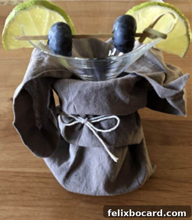 empty glass decorated like yoda