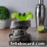 baby yoda cocktail drink in a martini glass