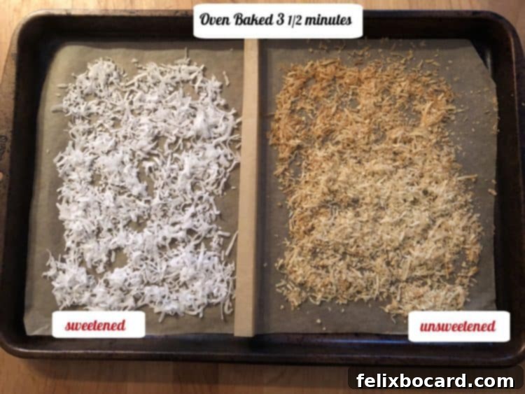 split baking sheet of flakes after toasting 3.5 minutes