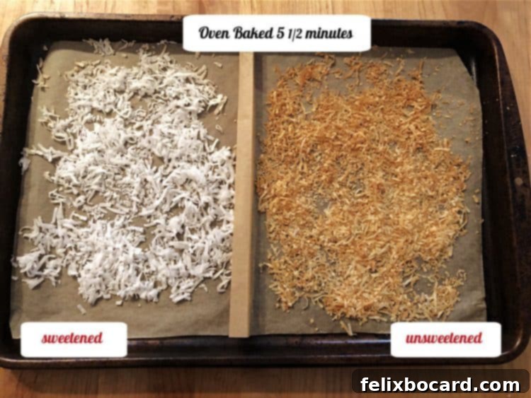 split baking sheet of flakesafter toasting 5.5 minutes