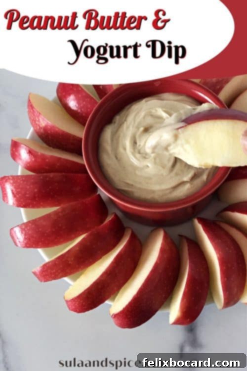 Greek yogurt with peanut butter dip Pin