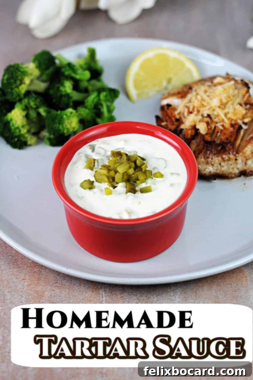 pin for homemade keto tartar sauce.