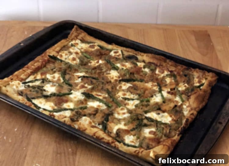 A beautifully baked puff pastry galette, golden brown and ready to serve
