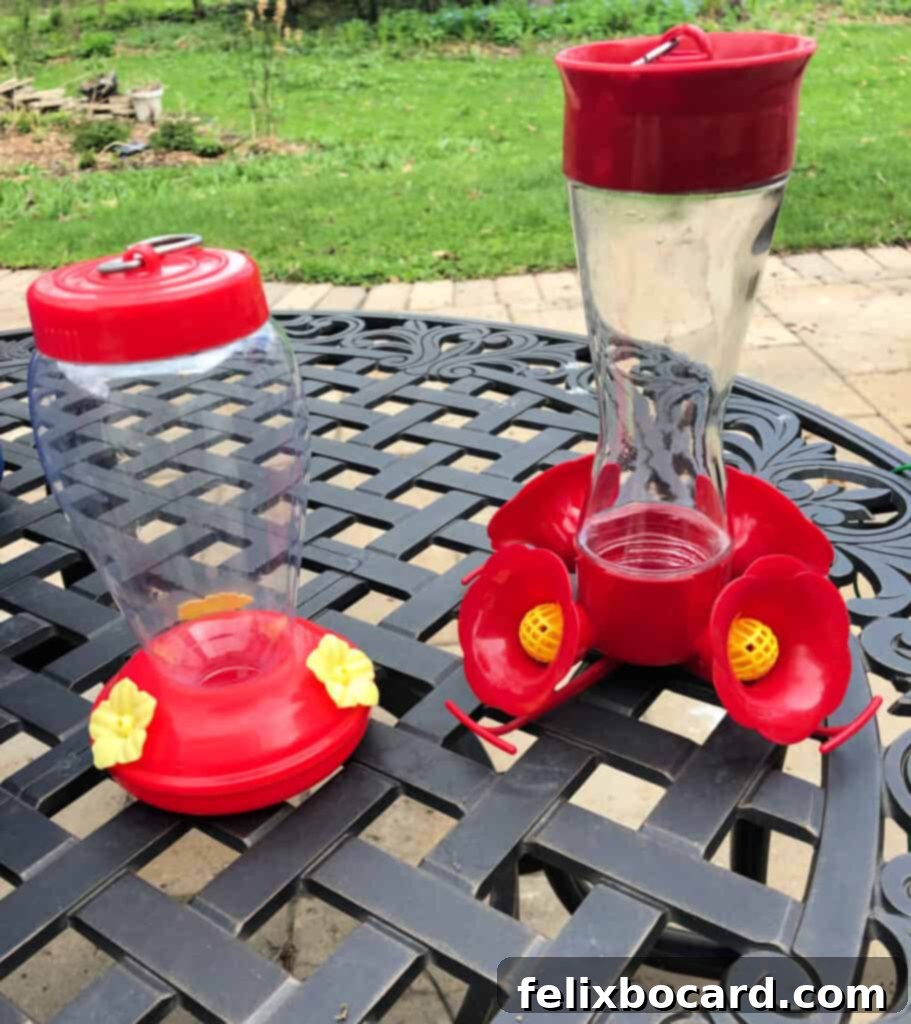 The Art of Hummingbird Feeding 3 Two classic style hummingbird feeders